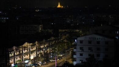 Shwedagon Pagoda seen in the background during an electricity blackout in Yangon in January 2025 (Photo: Sai Aung Main/AFP)