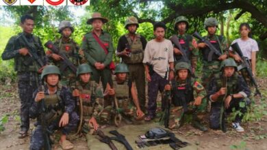Monywa Township People’s Security Organisation members seen after an operation in October 2025 (Photo: Monywa Township PSO)