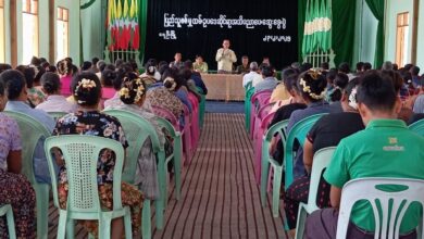 An “educational seminar on the Civil Service Law” forcibly enacted by the military was held in Ye U in 2025 (Photo: Military-controlled media/Return to Sagaing)