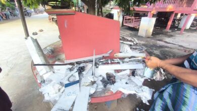 Fragments of a suicide drone found inside the monastery that was bombed on Friday in Chaung-U Township (Photo: Supplied)